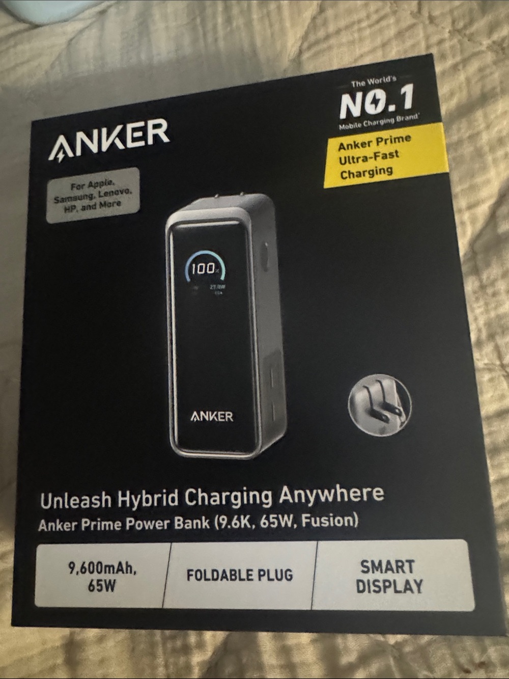 Anker Prime Hybrid Power Bank - Black with Yellow Accent